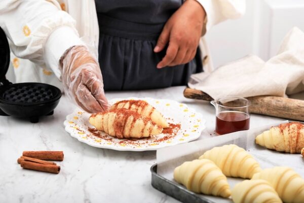 baking croissants