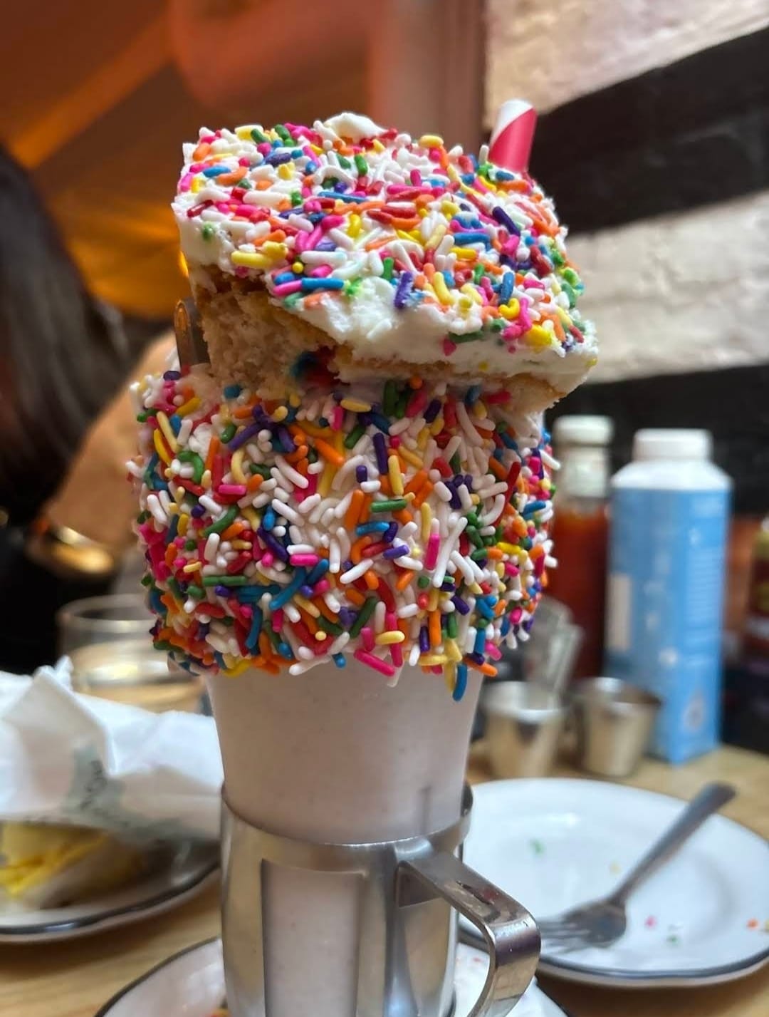 Over-the-Top Milkshake with Rainbow Sprinkles at Black Tap SoHo