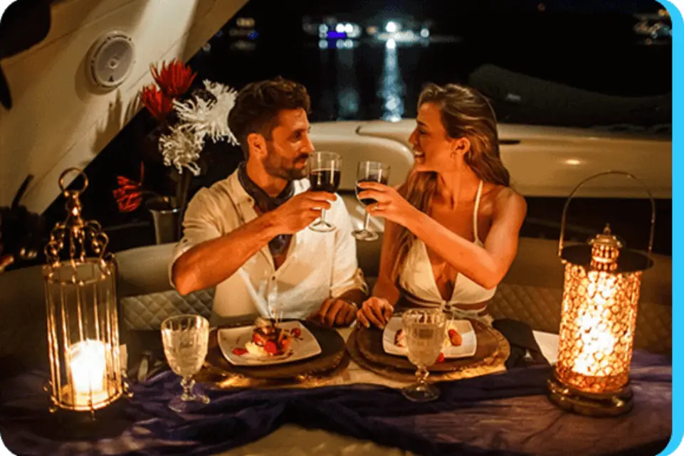 yacht rental with dinner